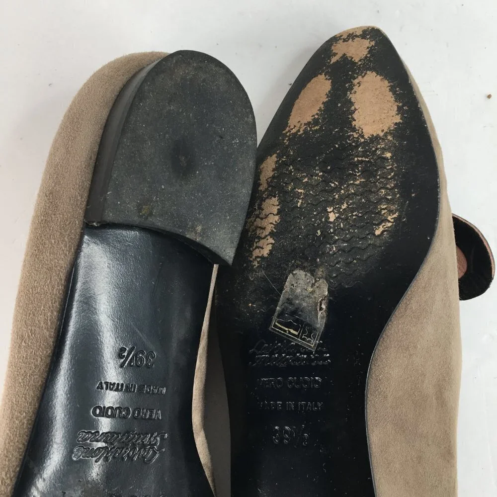 Carel Paris Mouse Tan Suede Leather Flats Size 39.5
